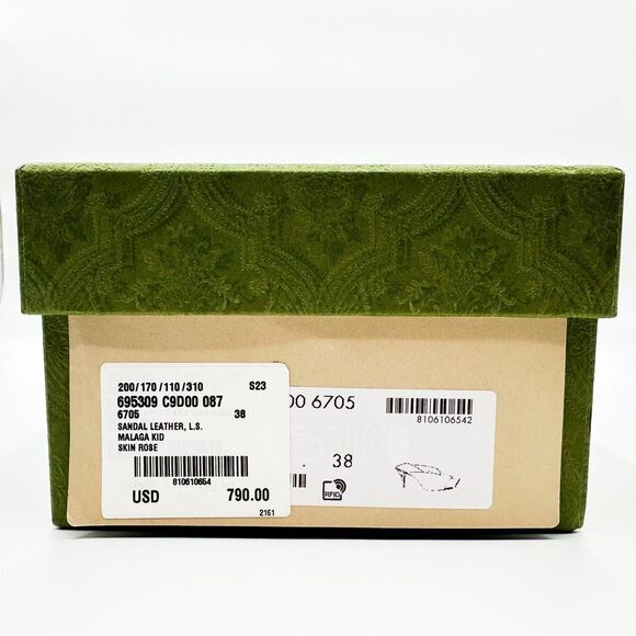 Gucci GG Neutral Leather Mules Heels Square Toe Sandals Size 38, 8 - Picture 15 of 15